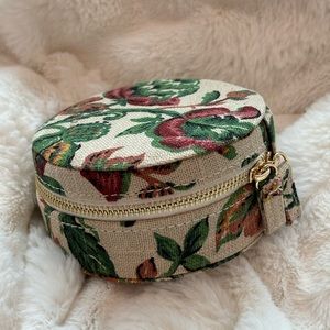 NEW - SEZANE Jewelry Case (Green Floral with Beige)